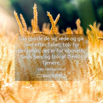 Picture 05 - 2 Samuel 2:15 DA1871 - Saa gjorde de sig rede og gik over efter Tallet; - Bible Verse Picture