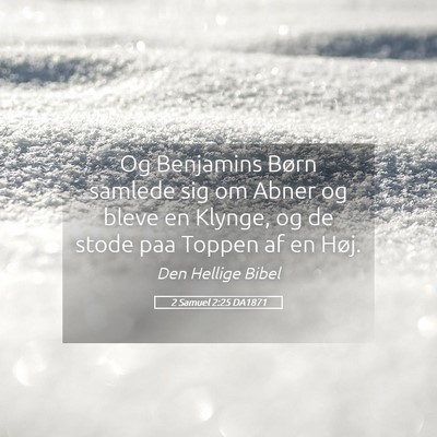 Picture 05 - 2 Samuel 2:25 DA1871 - Og Benjamins Børn samlede sig om Abner og bleve - Bible Verse Picture