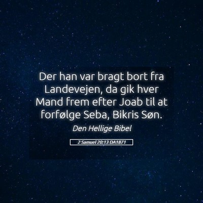 Picture 05 - 2 Samuel 20:13 DA1871 - Der han var bragt bort fra Landevejen, da gik - Bible Verse Picture