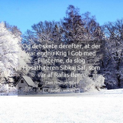Picture 05 - 2 Samuel 21:18 DA1871 - Og det skete derefter, at der var endnu Krig i - Bible Verse Picture