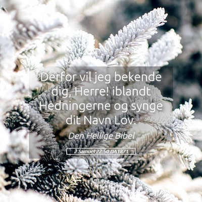 Picture 05 - 2 Samuel 22:50 DA1871 - Derfor vil jeg bekende dig, Herre! iblandt - Bible Verse Picture