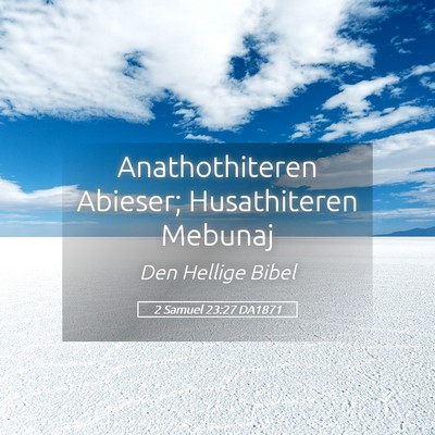 Picture 05 - 2 Samuel 23:27 DA1871 - Anathothiteren Abieser; Husathiteren - Bible Verse Picture