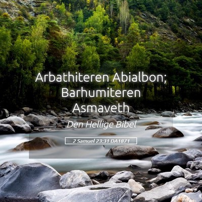 Picture 05 - 2 Samuel 23:31 DA1871 - Arbathiteren Abialbon; Barhumiteren - Bible Verse Picture