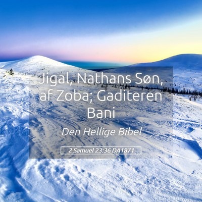 Picture 05 - 2 Samuel 23:36 DA1871 - Jigal, Nathans Søn, af Zoba; Gaditeren - Bible Verse Picture