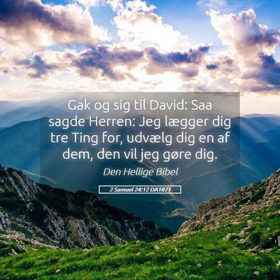 Picture 05 - 2 Samuel 24:12 DA1871 - Gak og sig til David: Saa sagde Herren: Jeg - Bible Verse Picture