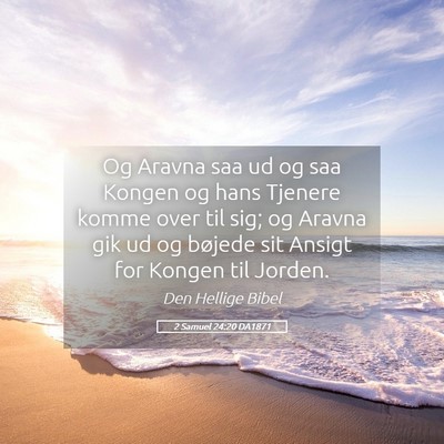 Picture 05 - 2 Samuel 24:20 DA1871 - Og Aravna saa ud og saa Kongen og hans Tjenere - Bible Verse Picture