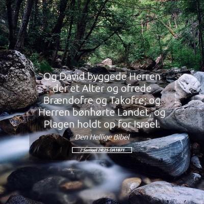 Picture 05 - 2 Samuel 24:25 DA1871 - Og David byggede Herren der et Alter og ofrede - Bible Verse Picture