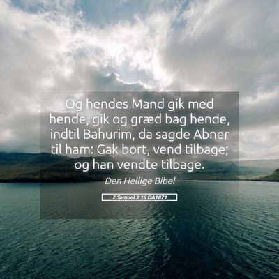 Picture 05 - 2 Samuel 3:16 DA1871 - Og hendes Mand gik med hende, gik og græd bag - Bible Verse Picture