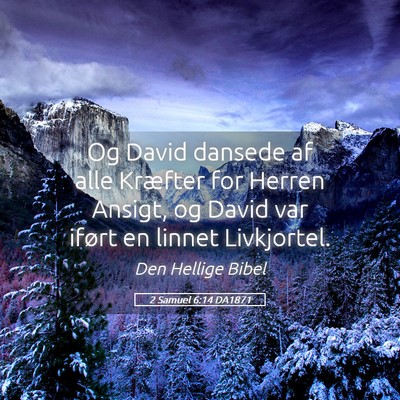 Picture 05 - 2 Samuel 6:14 DA1871 - Og David dansede af alle Kræfter for Herren - Bible Verse Picture