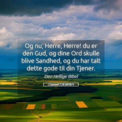 Picture 05 - 2 Samuel 7:28 DA1871 - Og nu, Herre, Herre! du er den Gud, og dine Ord - Bible Verse Picture