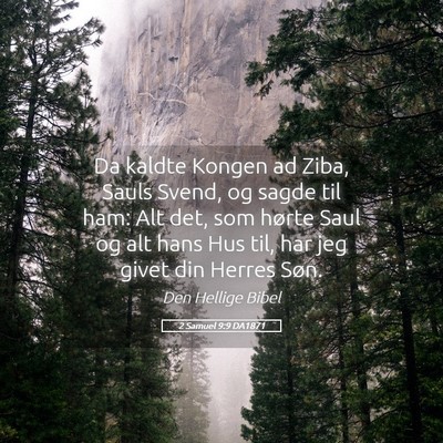 Picture 05 - 2 Samuel 9:9 DA1871 - Da kaldte Kongen ad Ziba, Sauls Svend, og sagde - Bible Verse Picture