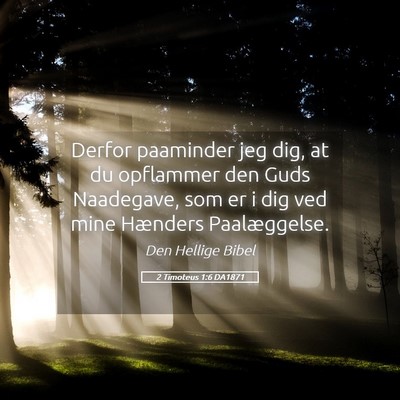 Picture 05 - 2 Timoteus 1:6 DA1871 - Derfor paaminder jeg dig, at du opflammer den - Bible Verse Picture