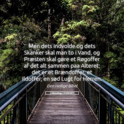 Picture 05 - 3 Mosebog 1:9 DA1871 - Men dets Indvolde og dets Skanker skal man to i - Bible Verse Picture