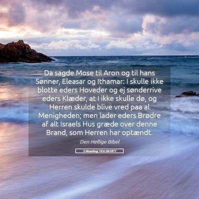 Picture 05 - 3 Mosebog 10:6 DA1871 - Da sagde Mose til Aron og til hans Sønner, - Bible Verse Picture