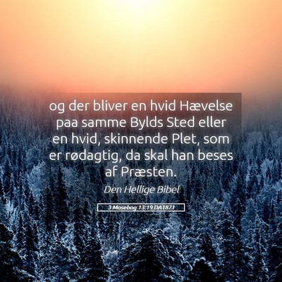 Picture 05 - 3 Mosebog 13:19 DA1871 - og der bliver en hvid Hævelse paa samme Bylds - Bible Verse Picture