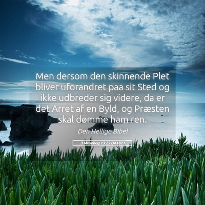 Picture 05 - 3 Mosebog 13:23 DA1871 - Men dersom den skinnende Plet bliver uforandret - Bible Verse Picture