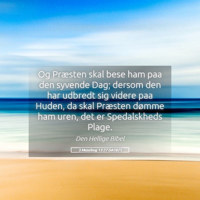 Picture 05 - 3 Mosebog 13:27 DA1871 - Og Præsten skal bese ham paa den syvende Dag; - Bible Verse Picture