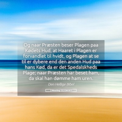 Picture 05 - 3 Mosebog 13:3 DA1871 - Og naar Præsten beser Plagen paa Kødets Hud, at - Bible Verse Picture