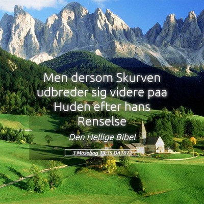 Picture 05 - 3 Mosebog 13:35 DA1871 - Men dersom Skurven udbreder sig videre paa Huden - Bible Verse Picture