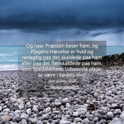 Picture 05 - 3 Mosebog 13:43 DA1871 - Og naar Præsten beser ham, og Plagens Hævelse - Bible Verse Picture