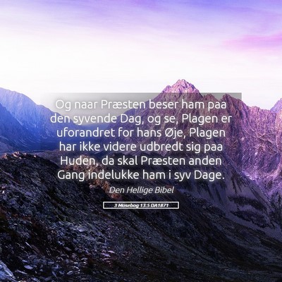 Picture 05 - 3 Mosebog 13:5 DA1871 - Og naar Præsten beser ham paa den syvende Dag, - Bible Verse Picture