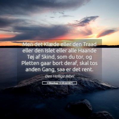 Picture 05 - 3 Mosebog 13:58 DA1871 - Men det Klæde eller den Traad eller den Islet - Bible Verse Picture