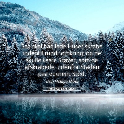 Picture 05 - 3 Mosebog 14:41 DA1871 - Saa skal han lade Huset skrabe indentil rundt - Bible Verse Picture
