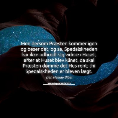 Picture 05 - 3 Mosebog 14:48 DA1871 - Men dersom Præsten kommer igen og beser det, og - Bible Verse Picture