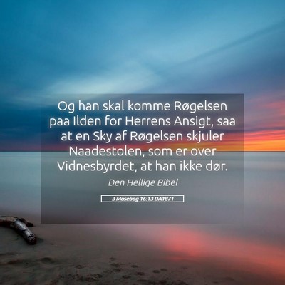 Picture 05 - 3 Mosebog 16:13 DA1871 - Og han skal komme Røgelsen paa Ilden for Herrens - Bible Verse Picture