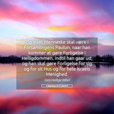 Picture 05 - 3 Mosebog 16:17 DA1871 - Og intet Menneske skal være i Forsamlingens - Bible Verse Picture