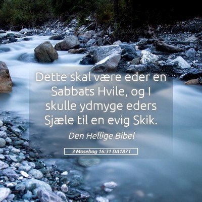 Picture 05 - 3 Mosebog 16:31 DA1871 - Dette skal være eder en Sabbats Hvile, og I - Bible Verse Picture