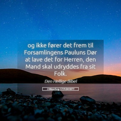 Picture 05 - 3 Mosebog 17:9 DA1871 - og ikke fører det frem til Forsamlingens Pauluns - Bible Verse Picture