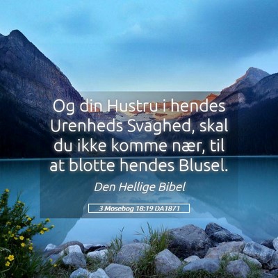 Picture 05 - 3 Mosebog 18:19 DA1871 - Og din Hustru i hendes Urenheds Svaghed, skal du - Bible Verse Picture