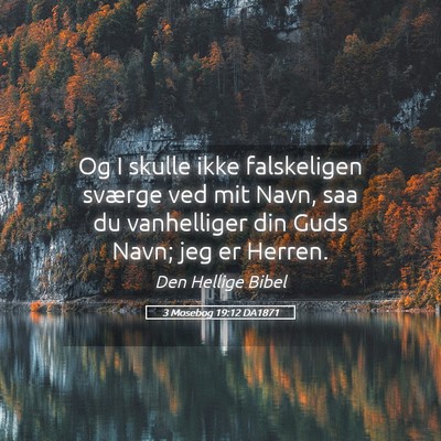Picture 05 - 3 Mosebog 19:12 DA1871 - Og I skulle ikke falskeligen sværge ved mit - Bible Verse Picture