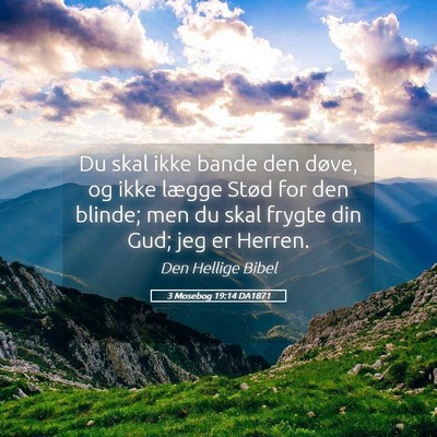 Picture 05 - 3 Mosebog 19:14 DA1871 - Du skal ikke bande den døve, og ikke lægge - Bible Verse Picture