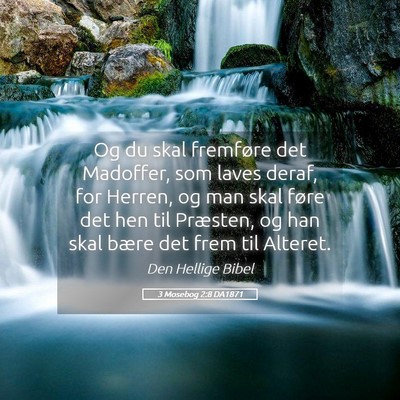 Picture 05 - 3 Mosebog 2:8 DA1871 - Og du skal fremføre det Madoffer, som laves - Bible Verse Picture