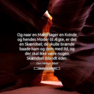 Picture 05 - 3 Mosebog 20:14 DA1871 - Og naar en Mand tager en Kvinde og hendes Moder - Bible Verse Picture