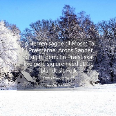 Picture 05 - 3 Mosebog 21:1 DA1871 - Og Herren sagde til Mose: Tal til Præsterne, - Bible Verse Picture