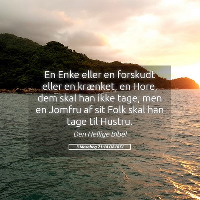 Picture 05 - 3 Mosebog 21:14 DA1871 - En Enke eller en forskudt eller en krænket, en - Bible Verse Picture