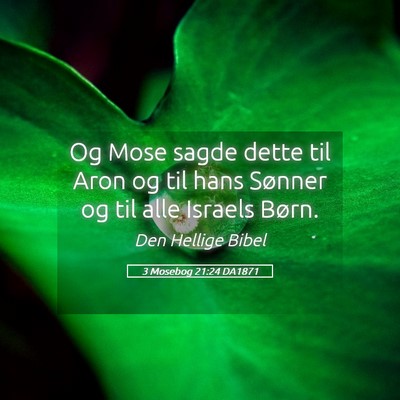 Picture 05 - 3 Mosebog 21:24 DA1871 - Og Mose sagde dette til Aron og til hans Sønner - Bible Verse Picture