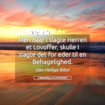 Picture 05 - 3 Mosebog 22:29 DA1871 - Men naar I slagte Herren et Lovoffer, skulle I - Bible Verse Picture