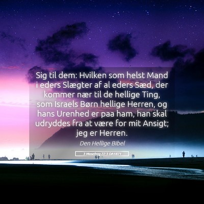 Picture 05 - 3 Mosebog 22:3 DA1871 - Sig til dem: Hvilken som helst Mand i eders - Bible Verse Picture