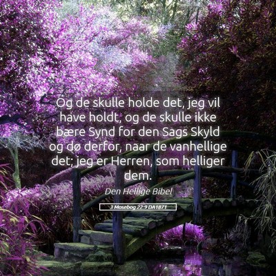 Picture 05 - 3 Mosebog 22:9 DA1871 - Og de skulle holde det, jeg vil have holdt, og de - Bible Verse Picture
