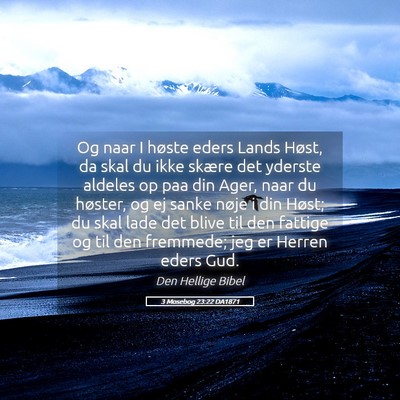 Picture 05 - 3 Mosebog 23:22 DA1871 - Og naar I høste eders Lands Høst, da skal du - Bible Verse Picture