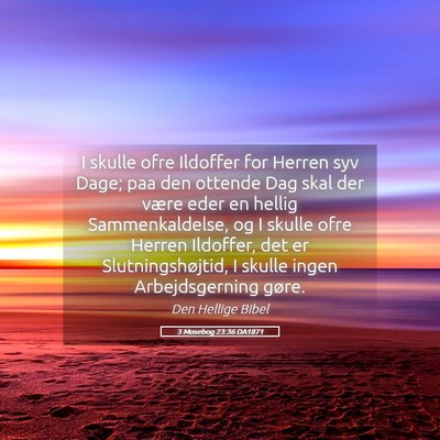 Picture 05 - 3 Mosebog 23:36 DA1871 - I skulle ofre Ildoffer for Herren syv Dage; paa - Bible Verse Picture