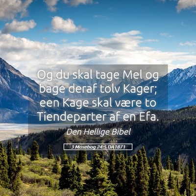 Picture 05 - 3 Mosebog 24:5 DA1871 - Og du skal tage Mel og bage deraf tolv Kager; een - Bible Verse Picture