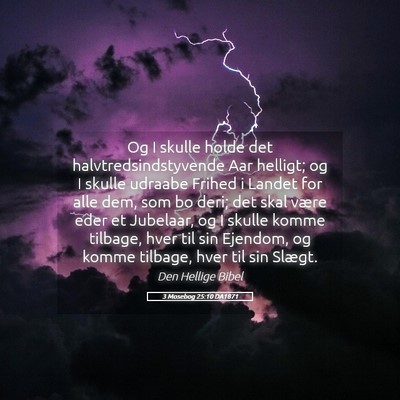 Picture 05 - 3 Mosebog 25:10 DA1871 - Og I skulle holde det halvtredsindstyvende Aar - Bible Verse Picture