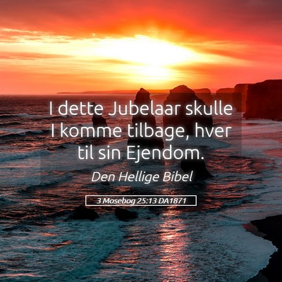 Picture 05 - 3 Mosebog 25:13 DA1871 - I dette Jubelaar skulle I komme tilbage, hver til - Bible Verse Picture
