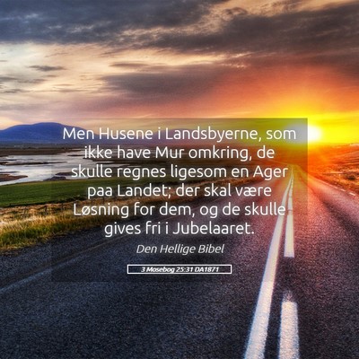 Picture 05 - 3 Mosebog 25:31 DA1871 - Men Husene i Landsbyerne, som ikke have Mur - Bible Verse Picture