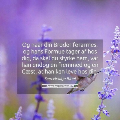 Picture 05 - 3 Mosebog 25:35 DA1871 - Og naar din Broder forarmes, og hans Formue tager - Bible Verse Picture
